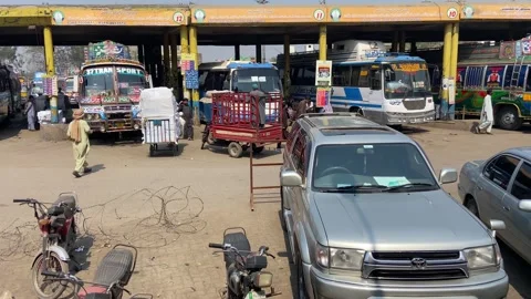 Dirty traffic making rush on roads in Lahore Pakistan on March 18, 2024 Stock Footage 269837112