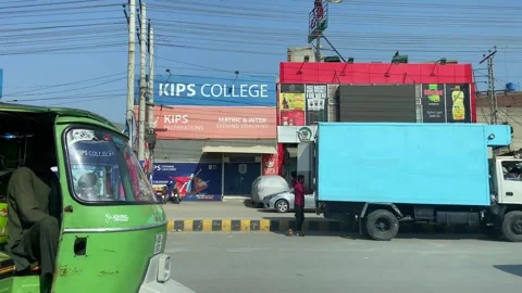 Dirty traffic making rush on roads in Lahore Pakistan on March 18, 2024 Stock Footage 269841174