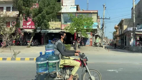 Dirty traffic making rush on roads in Lahore Pakistan on March 18, 2024 Stock-Footage 269843659