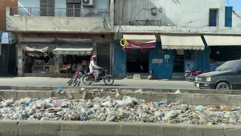 Dirty traffic making rush on roads in Lahore Pakistan on March 18, 2024 Stock Footage 269848969