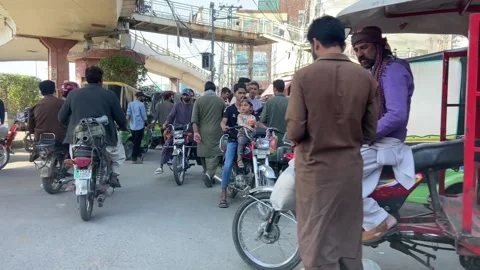 Dirty traffic making rush on roads in Lahore Pakistan on March 18, 2024 Stock Footage 269849779