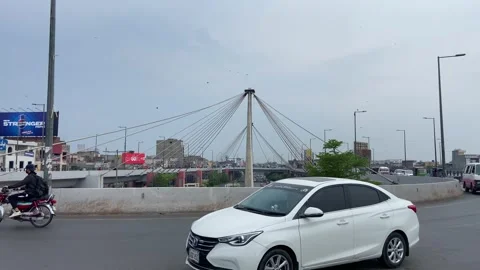 Dirty traffic making rush on roads in Lahore Pakistan on March 18, 2024 Video stock 273079605