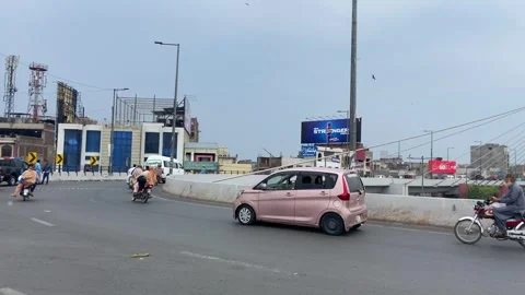 Dirty traffic making rush on roads in Lahore Pakistan on March 18, 2024 Stock Footage 273079992