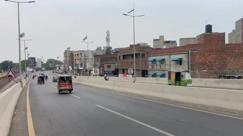 Dirty traffic making rush on roads in Lahore Pakistan on March 18, 2024 Stock Footage 273093955
