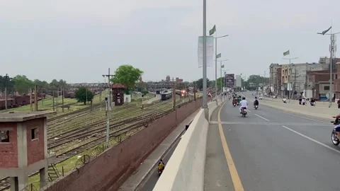 Dirty traffic making rush on roads in Lahore Pakistan on March 18, 2024 Stock Footage 273097992