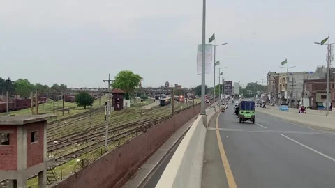 Dirty traffic making rush on roads in Lahore Pakistan on March 18, 2024 Stock Footage 273098067