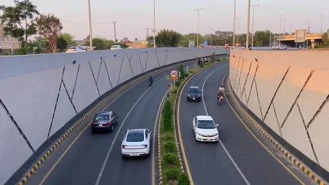 Dirty traffic making rush on roads in Lahore Pakistan on March 18, 2024 Stock Footage 274166902