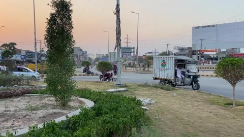 Dirty traffic making rush on roads in Lahore Pakistan on March 18, 2024 Stock Footage 274185925