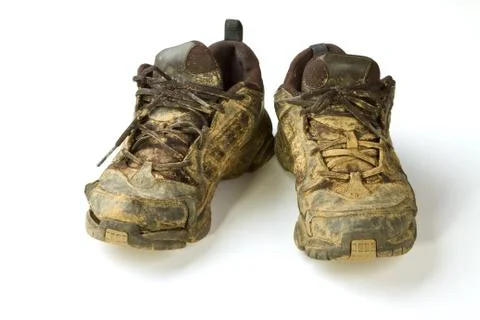 Dirty trainers Stock Photos