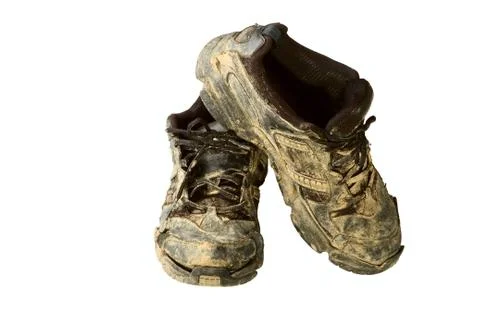 Dirty trainers Stock Photos