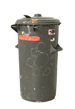 Dirty trash can Foto stock