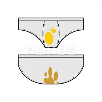 Dirty underwear set. filthy underclothes isolated. Vector illustration Stock Illustration