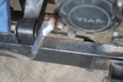 Dirty vehicle engine components due to late engine oil changes Stock Photos