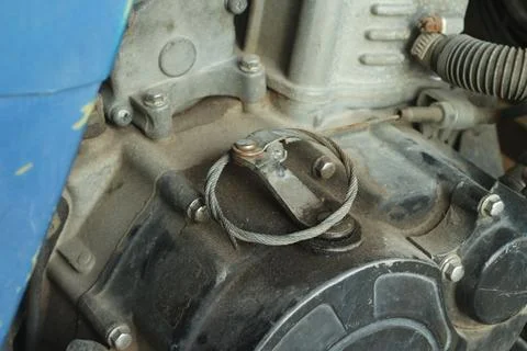 Dirty vehicle engine components due to late engine oil changes Stock Photos