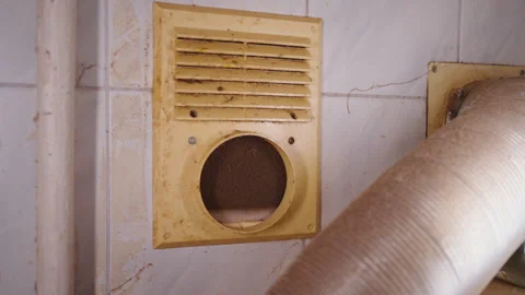 Dirty Ventilation Grille Close-Up: HVAC Maintenance Problem Stock Footage 342685662