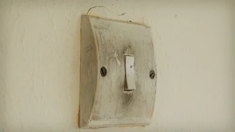 Dirty wall light switch stock footage Stock Footage 108316699