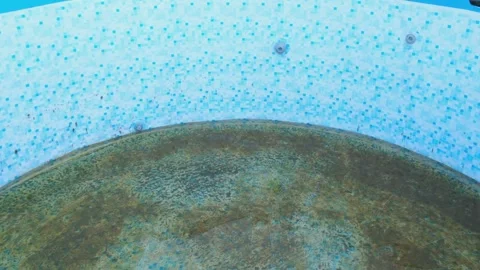 Dirty water at the bottom of the frame pool Stock Footage 318272490