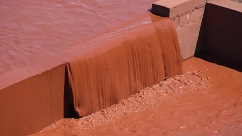 Dirty water draining into the pool Stock Footage 294037672