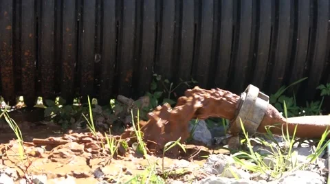 Dirty water from the pipe Stock Footage 49328686