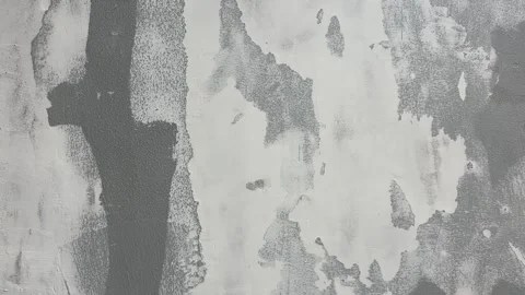 Dirty white and gray wall with peeling paint and aged surface texture Stock Footage 314098367