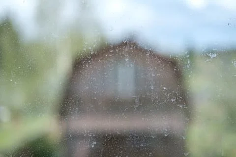 Dirty window glass. Stock Photos