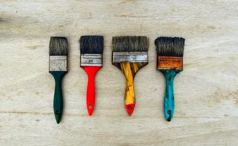 Dirty work brushes Foto stock