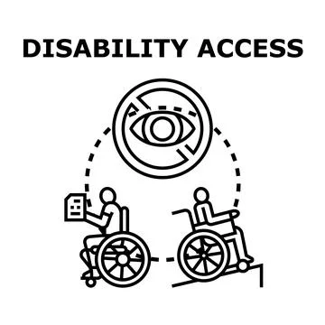 Disability access concept for disabled people Stock Illustration