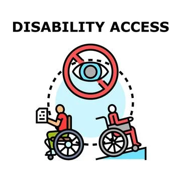Disability access concept for disabled people Stock Illustration