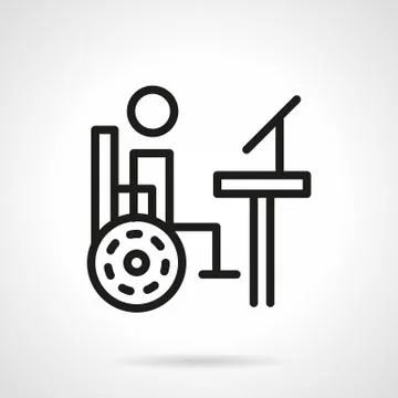 Disability distance education line vector icon Stock Illustration