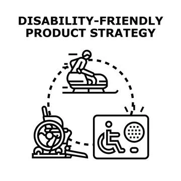Disability friendly product strategy design and accessibility Stock Illustration