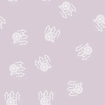 Disability increasing poverty problem line seamless pattern Stock Illustration