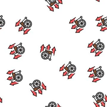 Disability increasing poverty problem vector seamless pattern Stock Illustration