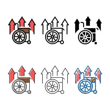 Disability increasing poverty simplified problem color icon vector Stock Illustration
