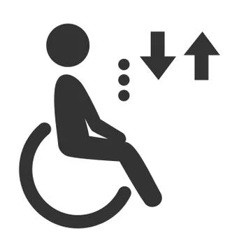 Disability man pictogram flat icon lift isolated on white Stock Illustration