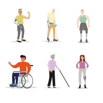 Disability people with disabilities Stock Illustration