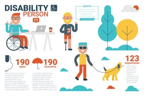 Disability person concept Illustrazione stock