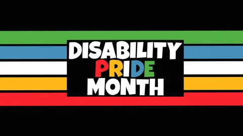 Disability Pride Month Flag Colors Awareness Background Animation Stockbeeldmateriaal 336841084