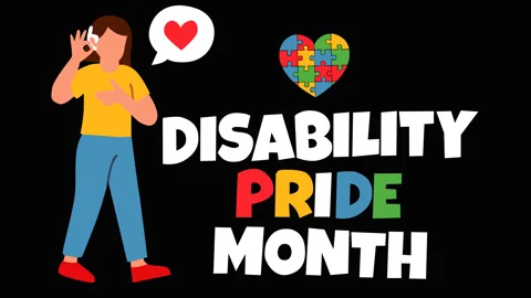Disability Pride Month Sign Language Awareness Background Animation Video stock 336778887