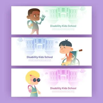 Disability school for kids with special needs Illustrazione stock