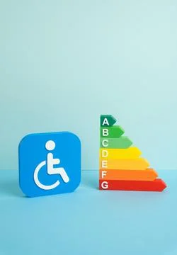 Disability symbol and efficiency scale. Tier list and classification concep.. Stock Photos