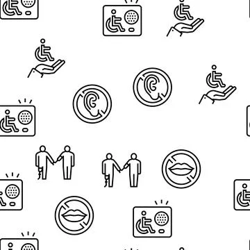 Disability Technology Vector Seamless Pattern Stock Illustration