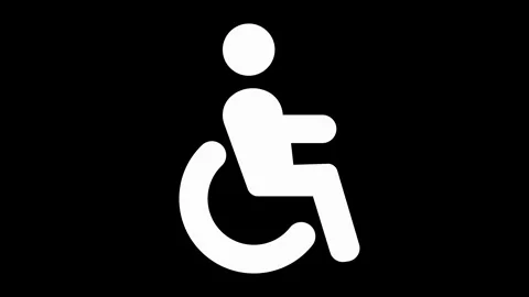 Disable icon animated wheelchair disable icon green screen 4k Stock Footage 276847531