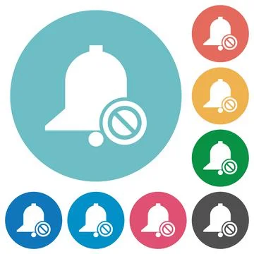 Disable reminder flat round icons Stock Illustration