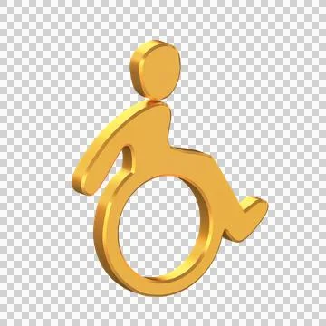 Disabled 3D Icon Isolated on Transparent Background Stock Illustration
