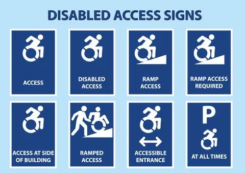 Disabled access signs Stock Illustration