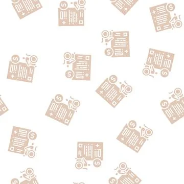 Disabled allowance glyph seamless pattern Stock Illustration
