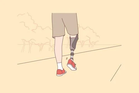 Disabled and handicapped people active lifestyle concept Illustrazione stock