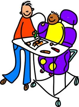 Disabled Art Boy Stock-Illustration