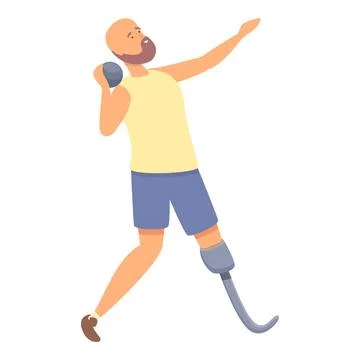Disabled athlete icon cartoon vector. Physical sport Ilustración de archivo