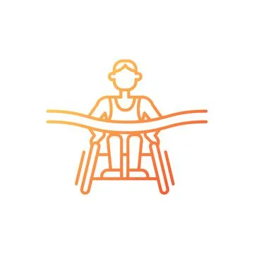 Disabled athletes gradient linear vector icon Illustrazione stock
